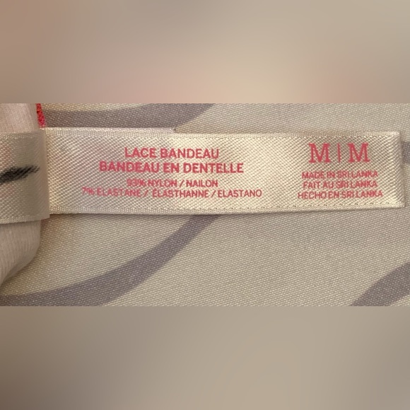 PINK Victoria’s Secret Colorful Print Style Lace Bandeau Size Medium - Picture 7 of 7